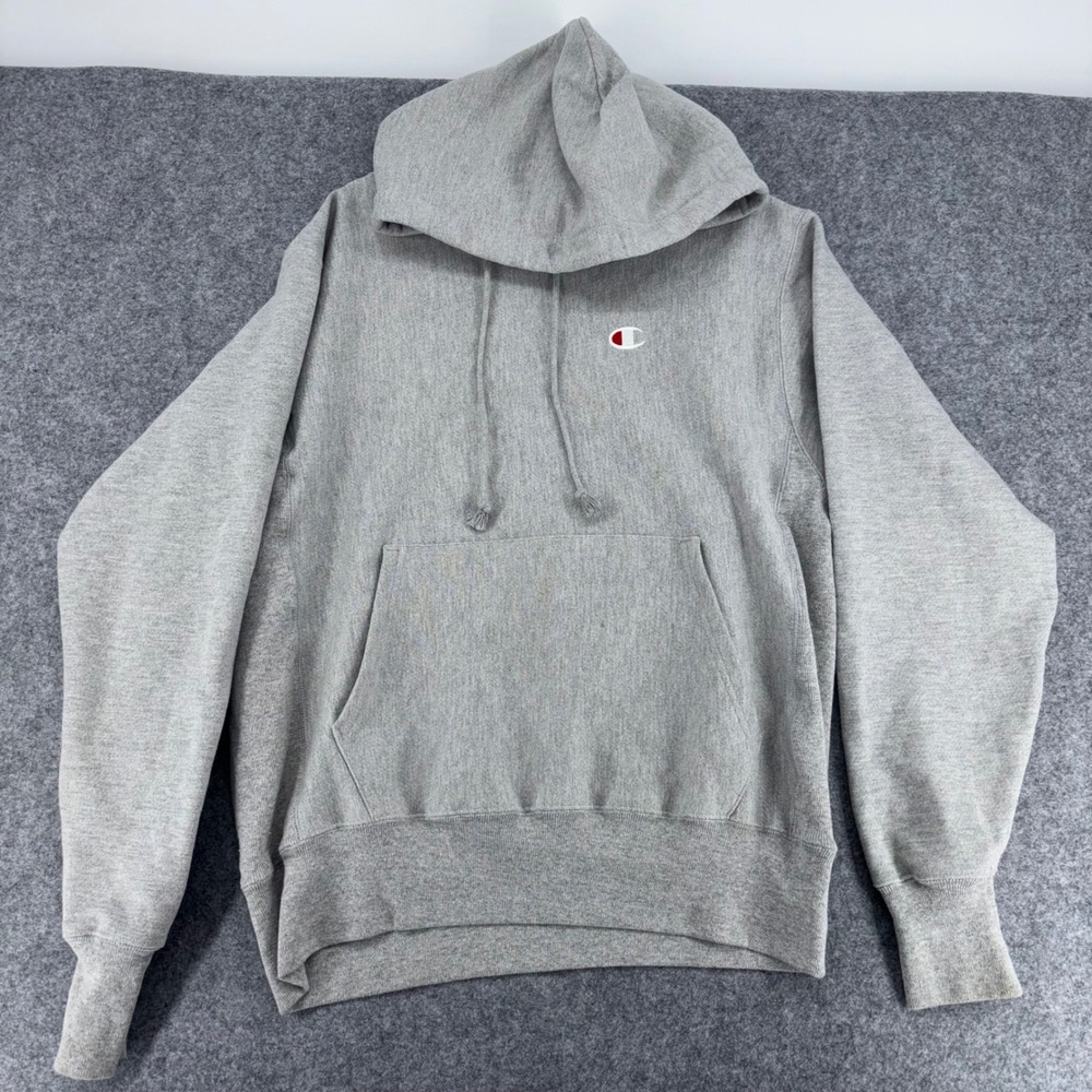 Champion Reverse Weave Hoodie Mens Medium Gray GF68 Pullover Sweatshirt
